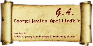 Georgijevits Apollinár névjegykártya